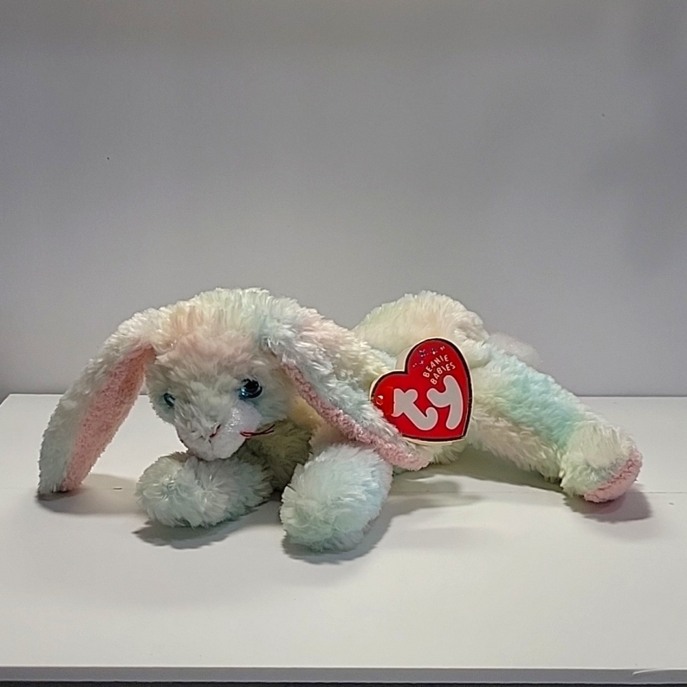 Cottonball multi-colored tie-dye bunny 2001 Ty Beanie Baby